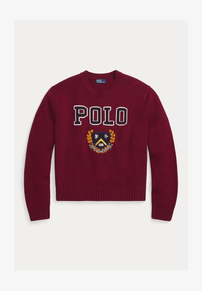 Polo Ralph Lauren LOGO CREST WOOL CREWNECK SWEATER - Vesta - rich ruby