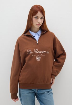 HALF-ZIP - Felpa - brown