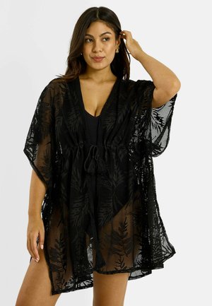 Grain de Malice, KIMONO DE PLAGE EN CROCHET - Accessoire de plage - noir