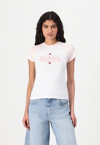 Noisy May - NMKATINKA VON DUTCH RAGLAN - Print T-shirt - bright white/barely pink Thumbnail Image 1