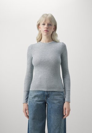 Noisy May NMTINO - Μπλούζα με μακριά μανίκια - pearled ivory/navy