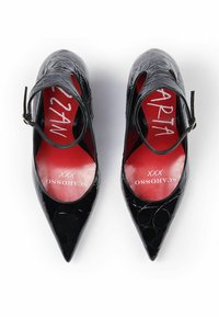 Scarosso MARTA  - Visoke pete - black  croco printed calf