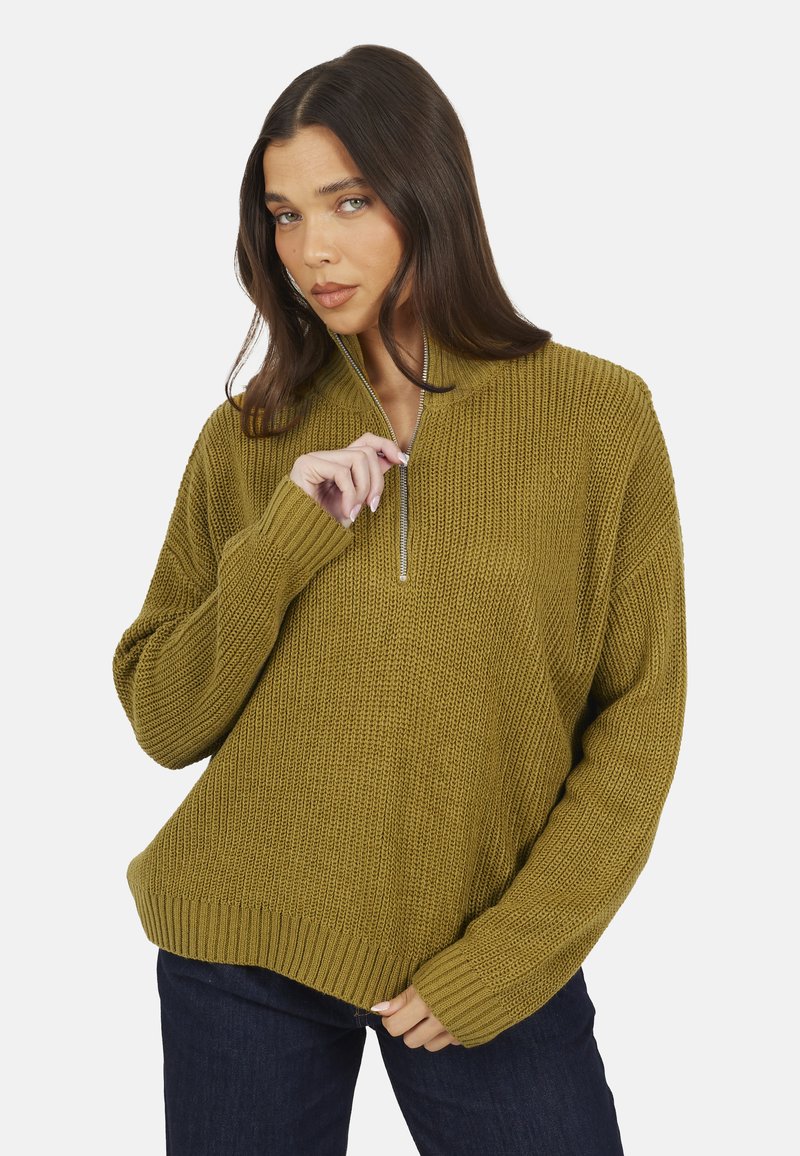 Brave Fishman Brave Soul HALF ZIP FISHERMAN - Trui - olive/olijfgroen - Zalando.nl