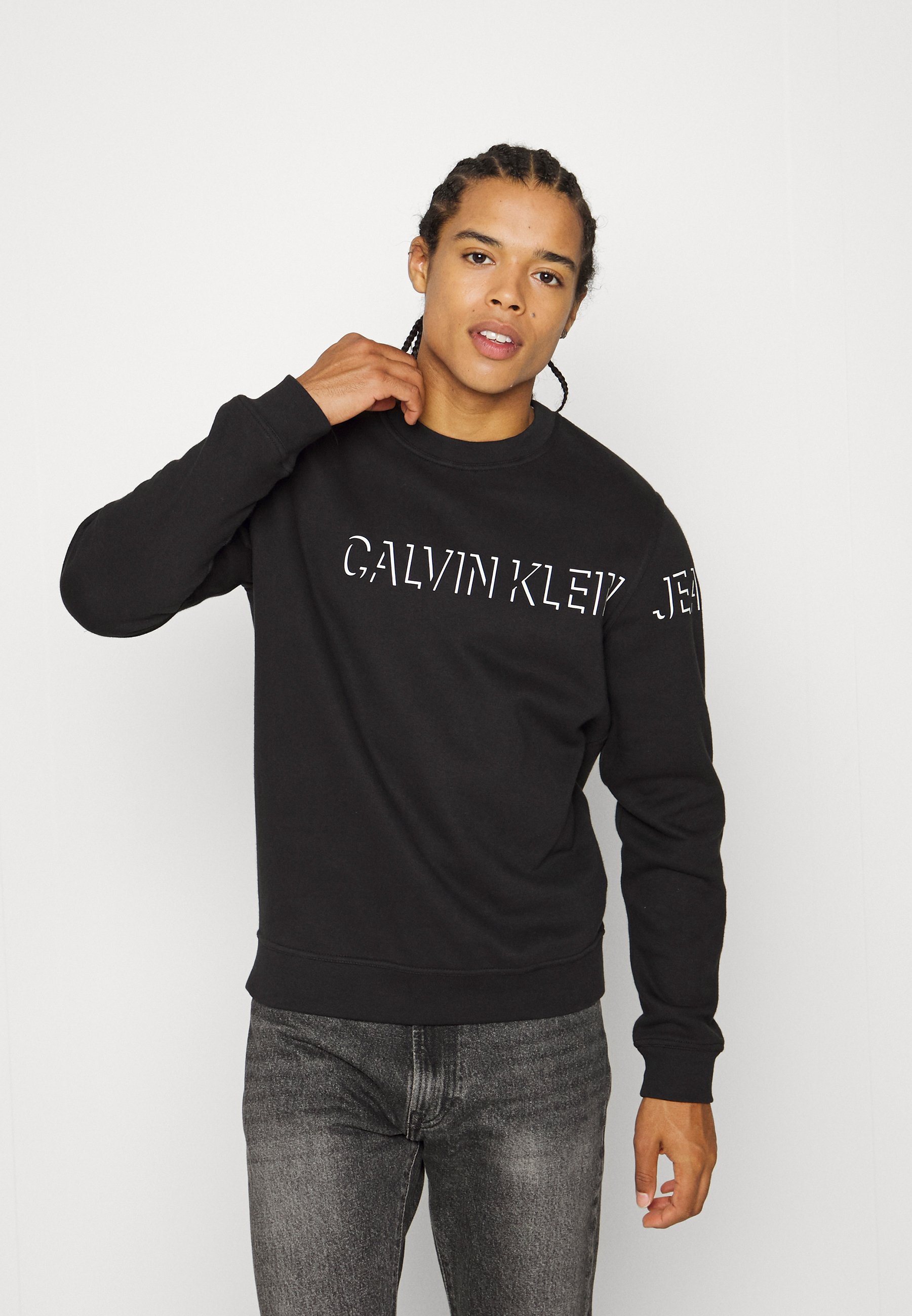 Calvin Klein Jeans SHADOW LOGOCREW NECK - Sudadera - black/negro - Zalando .es