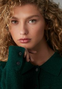 Next SMART COLLAR BUTTON THROUGH LONGLINE  - Cardigan - green