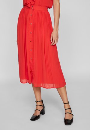 VIYASMIN MIDI SKIRT - Fustă plisată - tomato