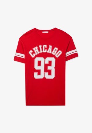 Terranova, WITH COLLEGE AND STRIPES - T-shirt con stampa - rosso