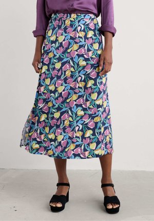 WILD PANSY - A-line skirt - collaged tulips maritime - collaged tulips maritime