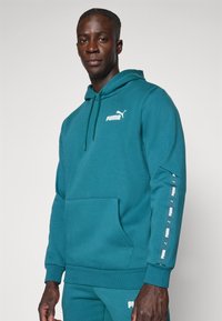 Puma TAPE HOODIE - Felpa - cold green