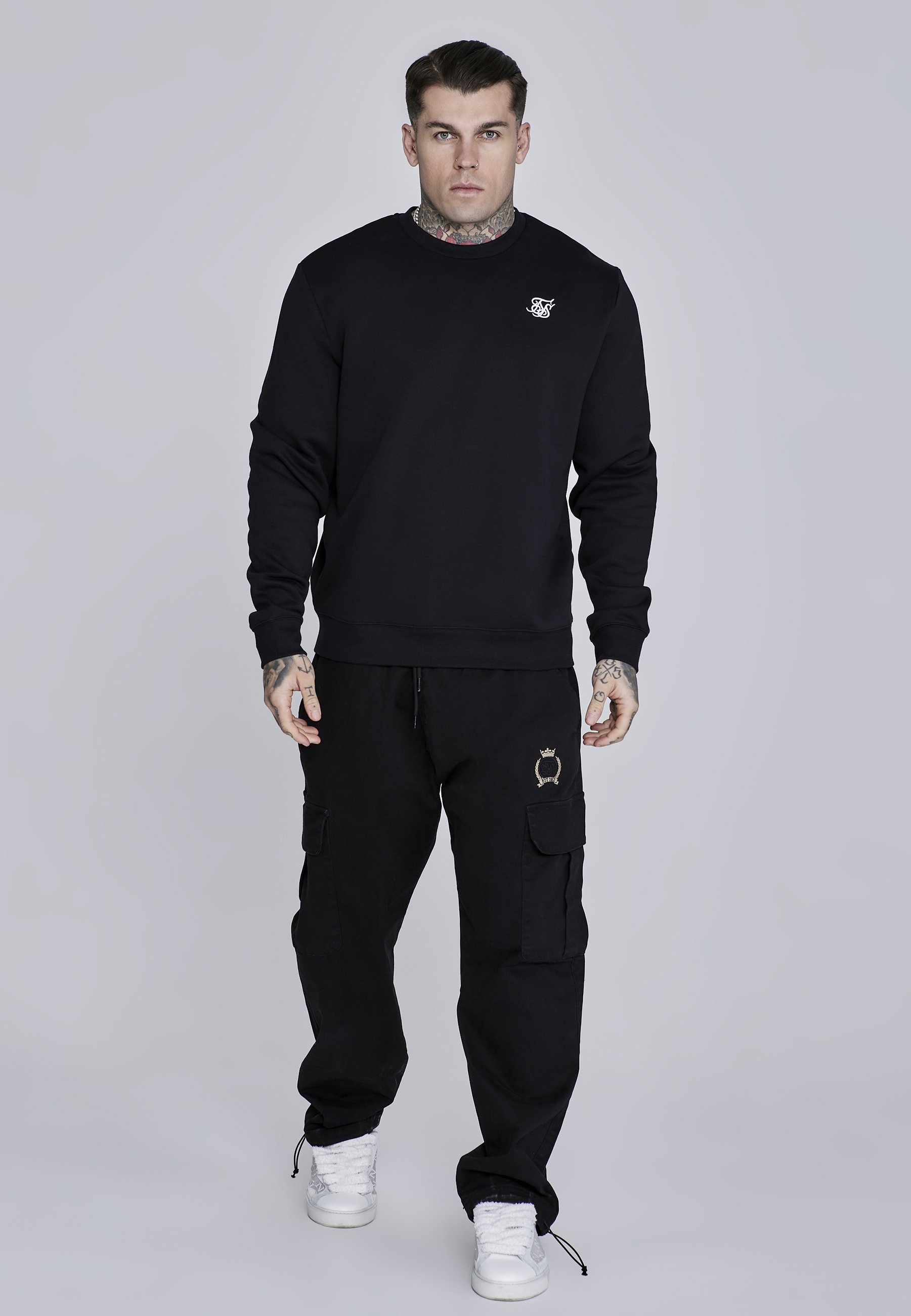 SIKSILK CREST LOOSE FIT - Pantalones cargo - black/negro - Zalando.es
