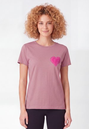 watapparel, PINK HEART - T-Shirt print - lilac dream
