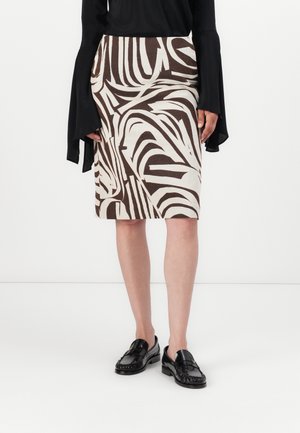 VALAA JOKURAITA - Maxisukňa - light beige/dark brown