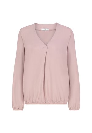 LANGARM MIT V-AUSSCHNITT UND ELASTISCHEM SAUMABSCHLUSS - Blouse - rosa