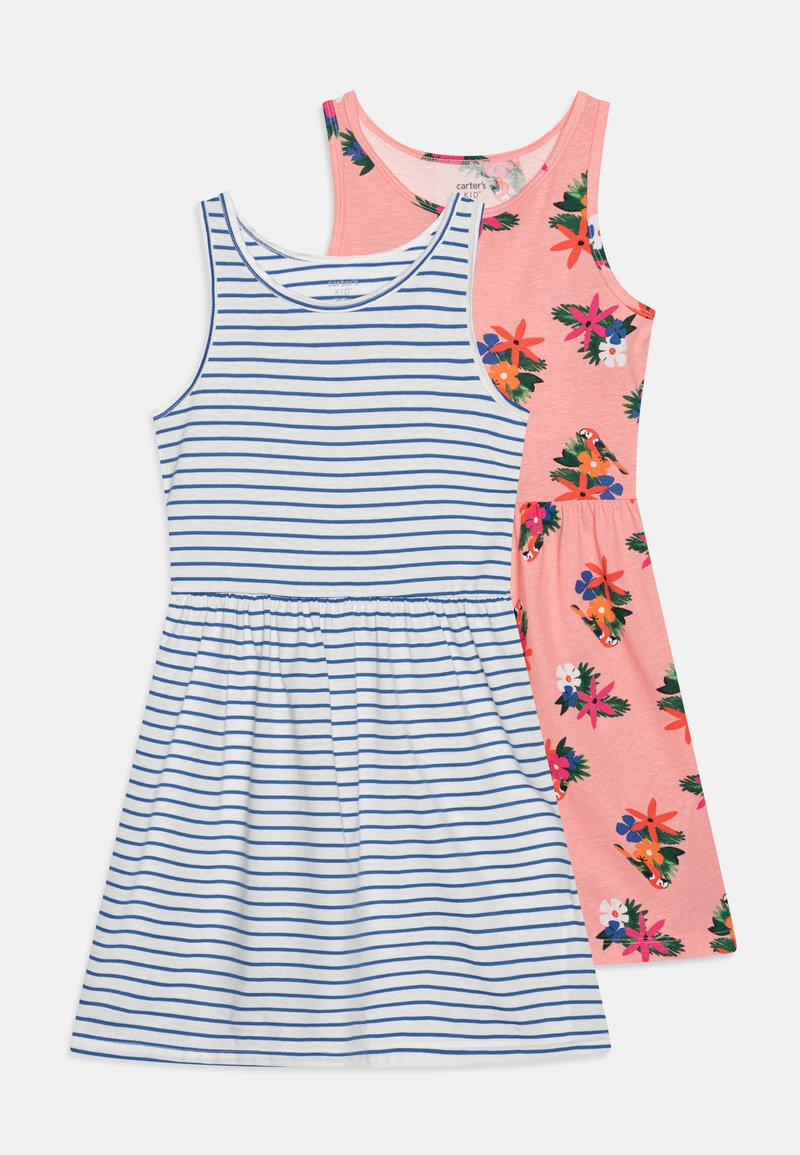 Carter's DRESSES FLORAL 2 PACK Robe en jersey white/blue/pink/blanc