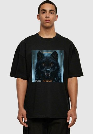 DARK WOLF - Print T-shirt - black