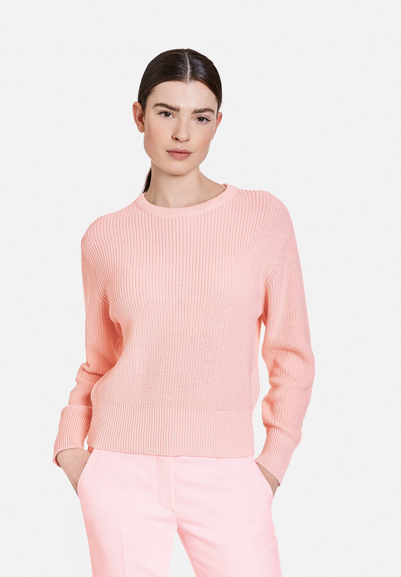 Gerry Weber Giacca A Maglia Intrecciata Donna: Felpa In EcoVero Con Dettagli Metallici, Composizione Morbida
