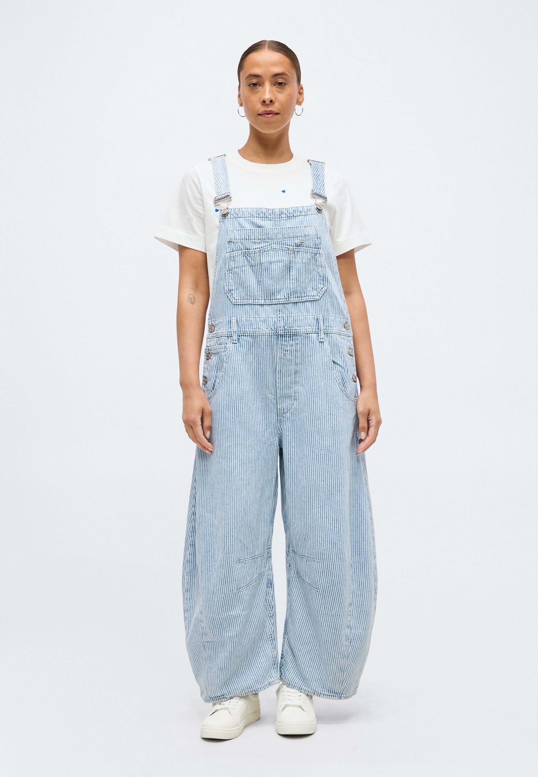 GAP Petite HORSESHOE OVERALL RAILROAD STRIPE - Salopette en jean