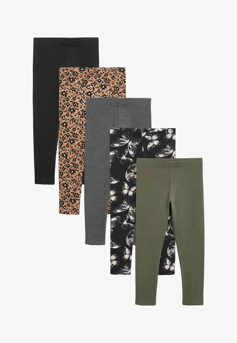 Next 5 PACK - Leggings - Byxor - khaki green charcoal grey purple