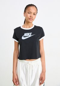 Nike Sportswear - RINGER TEE RUN - Print T-shirt - black/white Thumbnail Image 1
