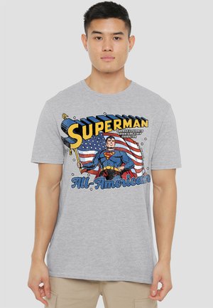 AMERICAN FLAG RETRO - Print T-shirt - mottled light grey