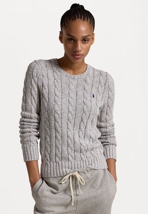 CABLE-RAGG-KNIT COTTON CREWNECK SWEATER - Pullover - off-white