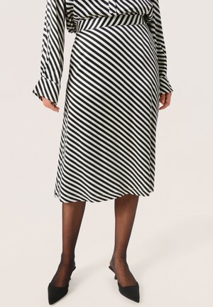 Soaked in Luxury SOHO STUDIO - A-line skirt - black white diagonal stripe