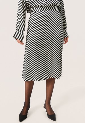 SOHO STUDIO - Suknja A kroja - black white diagonal stripe