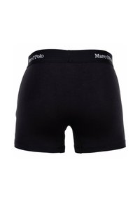 Boxer shorts neri in cotone liscio, caratterizzati da un ampio elastico in vita con il logo "Marc O'Polo". Design semplice e aderente.