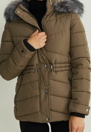 Gewatteerde jas - dark green