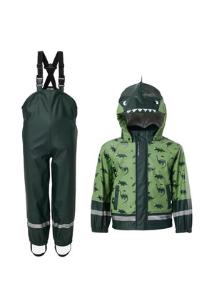 Swedemount SPLASH RAIN SET KIDS UNISEX - Pantalones impermeables - green dino