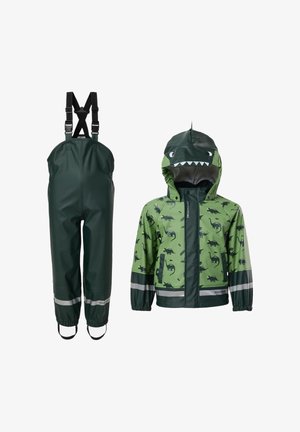 Swedemount SPLASH RAIN SET KIDS UNISEX - Pantalones impermeables - green dino