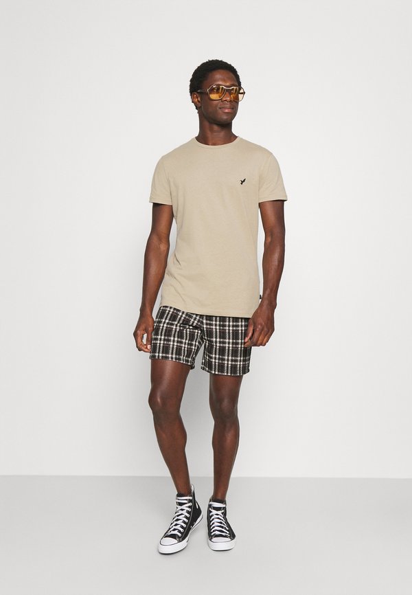 BASIC SLIM EMBROIDERY T SHIRT - Basic T-shirt - beige3