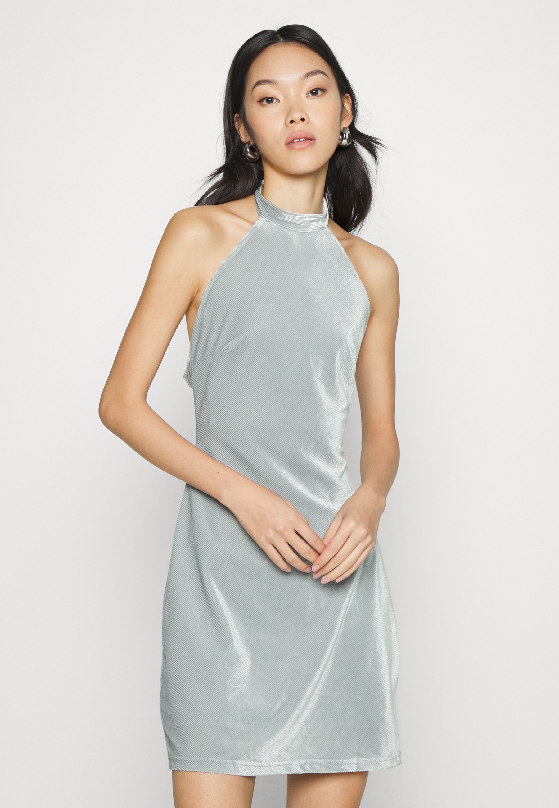 light blue print dress