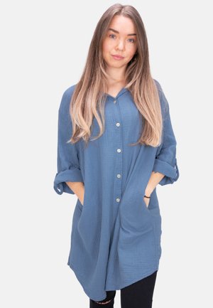 JESSY MUSSELIN OVERSIZED - Hemdbluse - jeansblau
