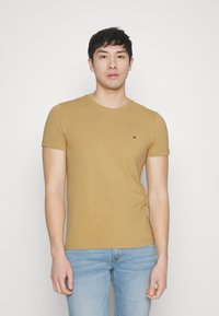 Tommy Hilfiger - STRETCH SLIM FIT TEE - T-shirt basic - beige Immagine in miniatura 1