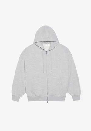 YOURTURN OVERSIZE BASIC ZIP HOODIE UNISEX - Zip-up sweatshirt - mottled-grey
