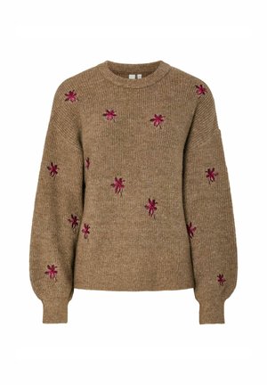YAS YASFLEUR LS NOOS - Pullover - taupe gray