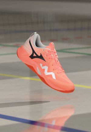 Mizuno, WAVE MOMENTUM PRO UNISEX - Обувки за волейбол - flamingo coral/carbon/white
