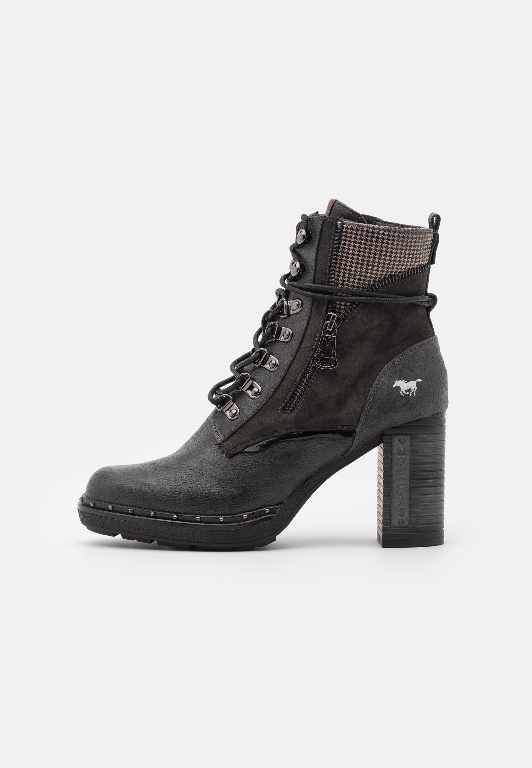 Mustang Enkellaarsjes met hoge hak - graphit/Donkergrijs - Zalando.be