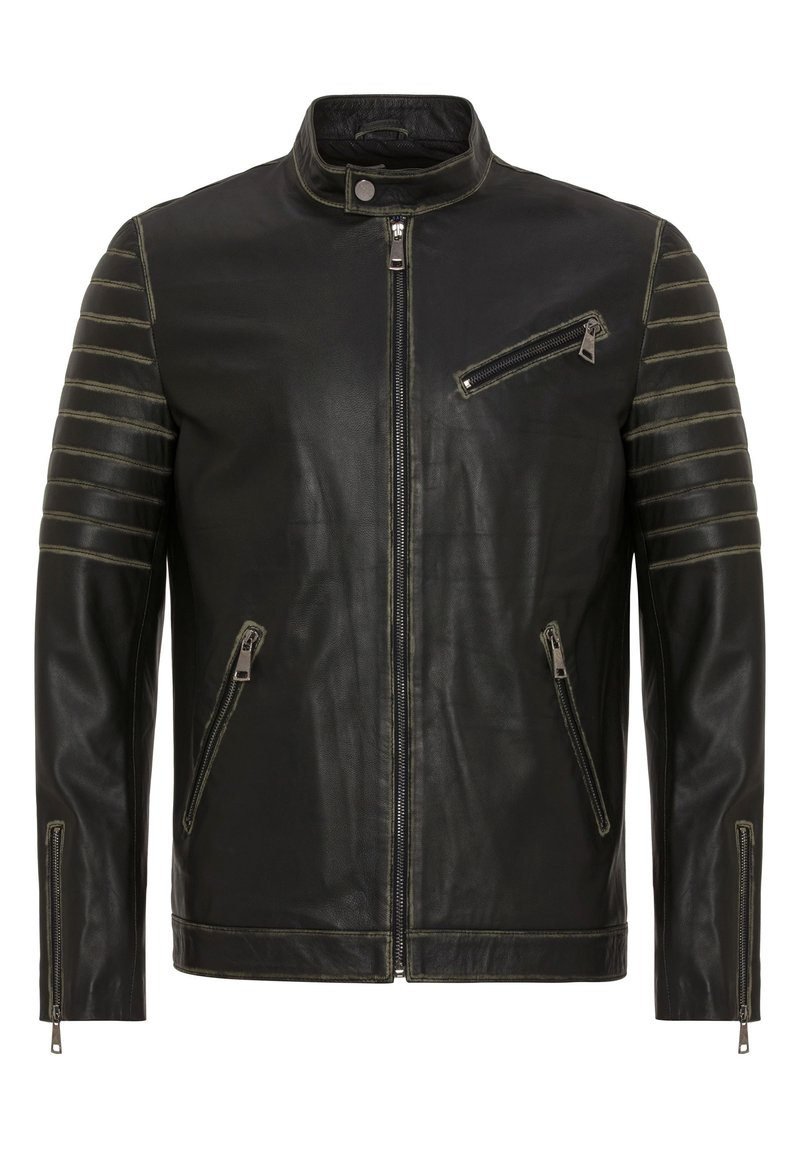 Felix Hardy Leren jas - black green
