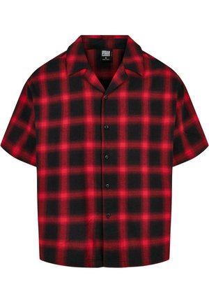 LOOSE CHECKED RESORT SHIRT - Shirt - black red