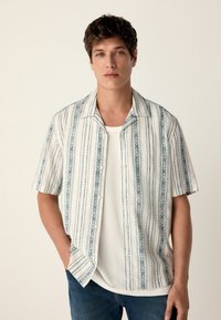 Next SHORT SLEEVE TEXTURED STRIPE - Krekls - blue white