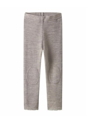 Grijze leggings van textuurstof met kniestukken en een scalloped zoom. Heeft een zachte afwerking en een aangesloten ontwerp.