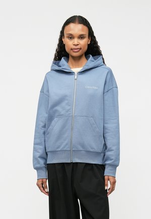 LOGO HOOD - Mikina na zip - dusty sailor blue
