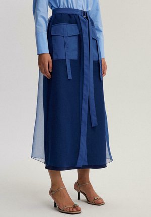 WITH POCKET DETAILED - A-vonalú szoknya - navy blue