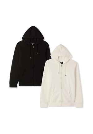 PACK 2 CAPPUCCIO - Felpa con zip - var bianco lana
