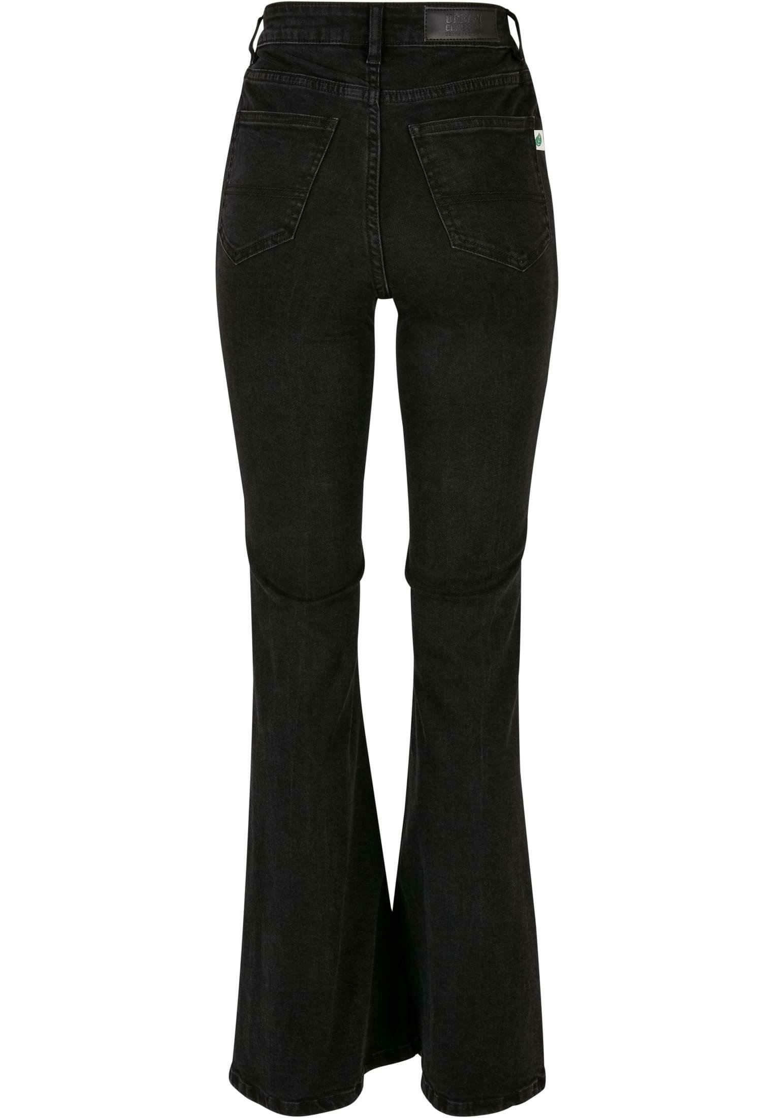 Urban Classics HIGH WAIST - Bootcut jeans - black washed/zwart - Zalando.nl