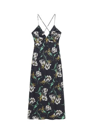 & OTHER STORIES, & OTHER STORIES SATIN SLIP MIDI DRESS - Robe de jour - black florals