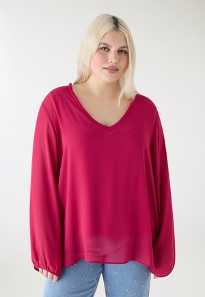 SCOLLO A V - Camicetta - fucsia scuro
