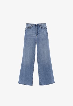 OXXO, OXXO WIDE LEG HIGH WAIST FIVE POCKET DENIM PANTS - Flared Jeans - rodeo blue denim